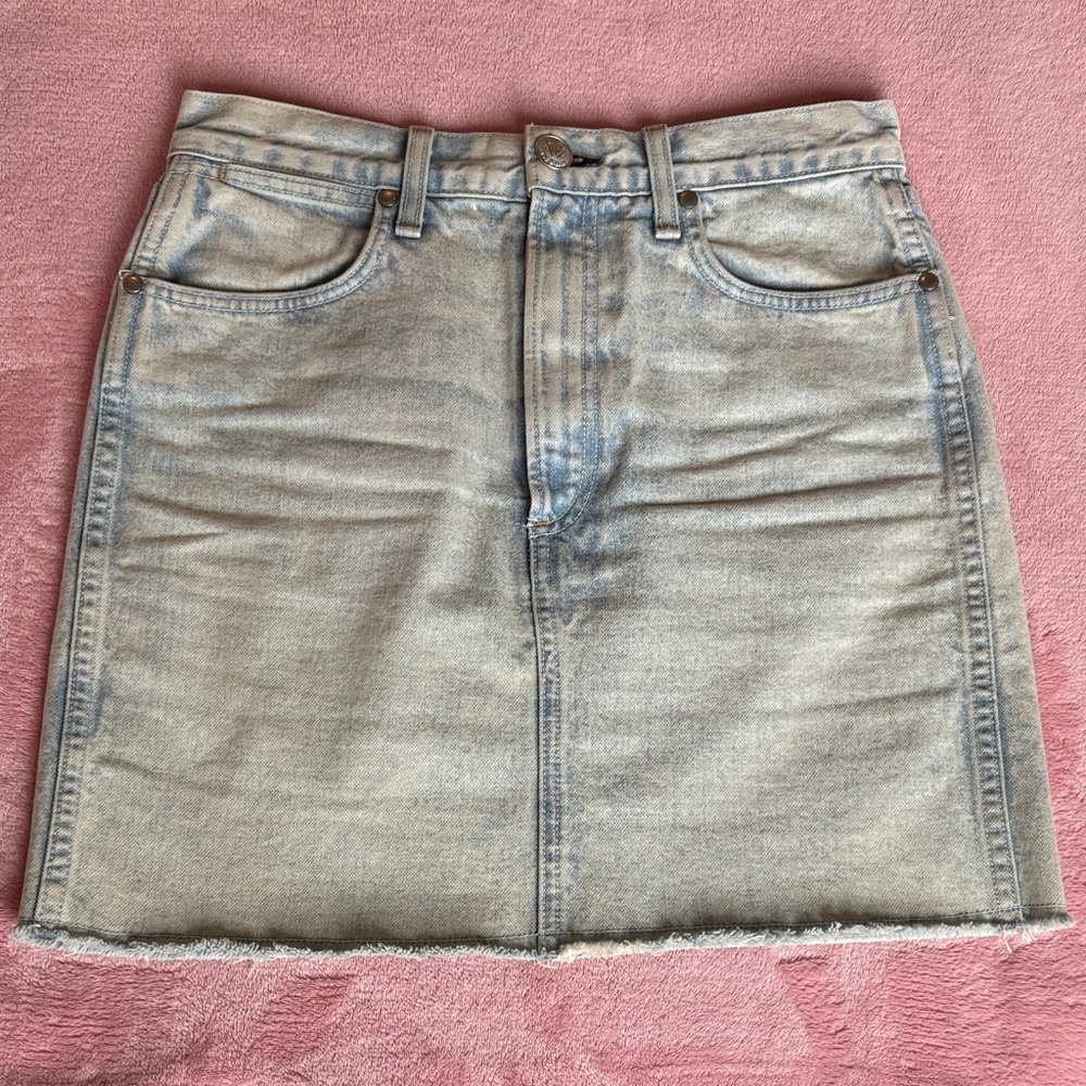 Rag & Bone Light Wash Denim Mini Skirt